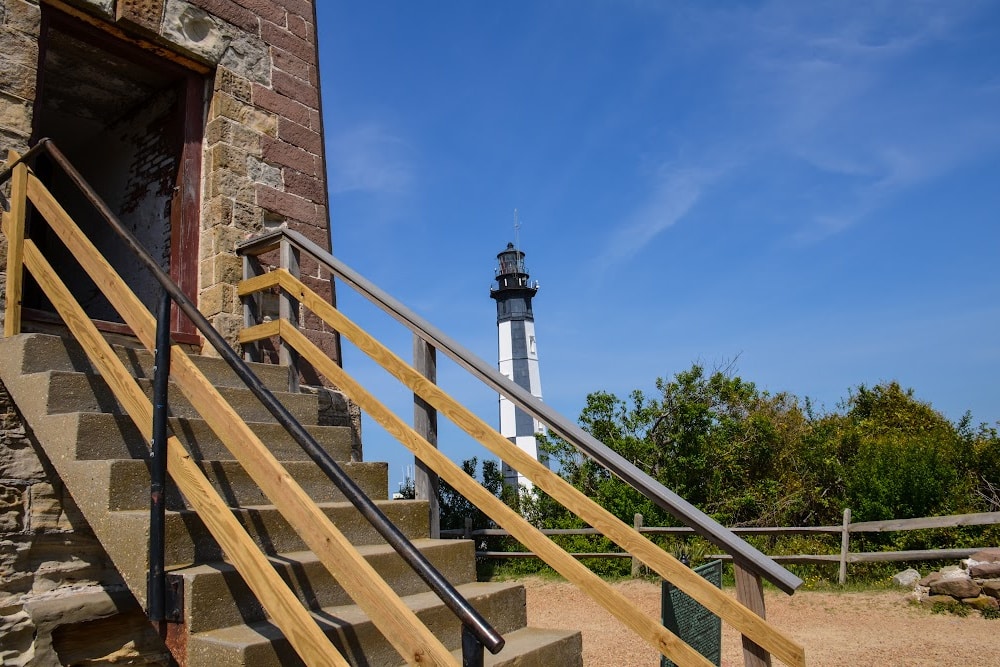 Cape Henry Lighthouses old and new in Virginia