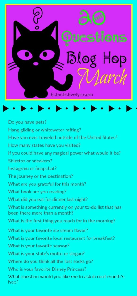 20 Questions March EclecticEvelyn.com