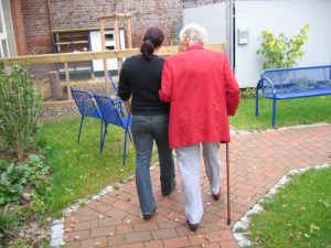 elderly relative with  a family caregiver