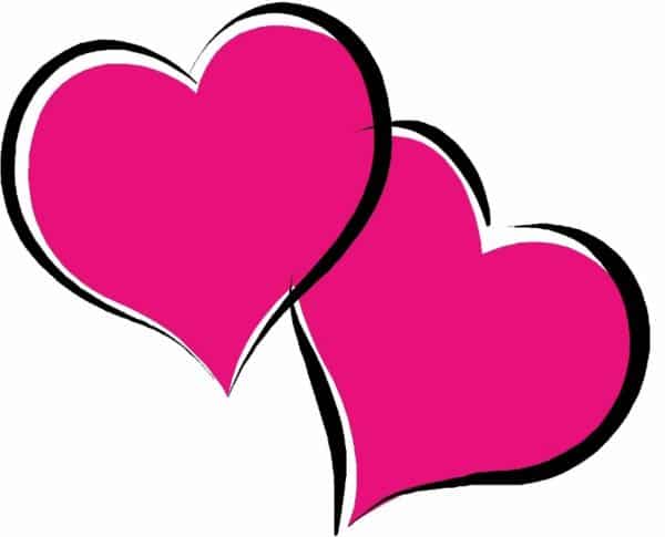 two clipart hearts