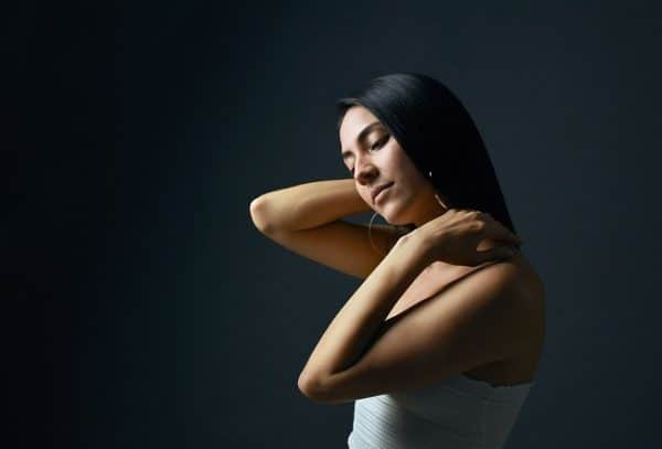 woman with neck pain