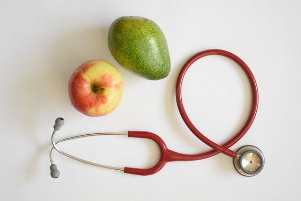 stethoscope and vegetables