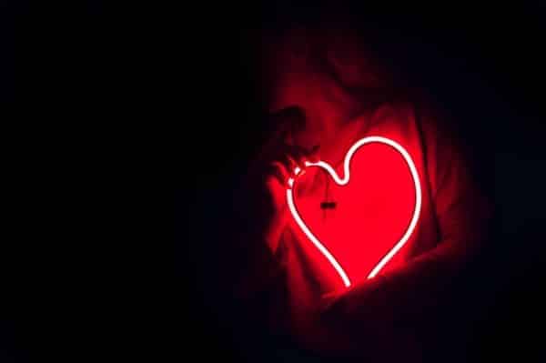 red neon heart