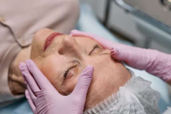woman getting a facial
