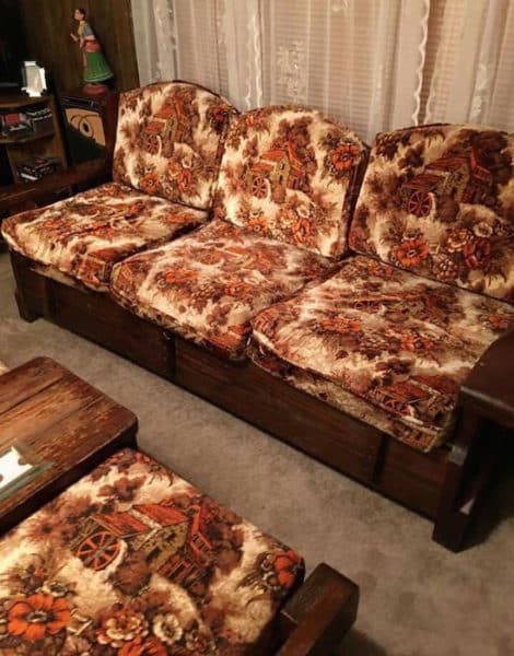 old floral couch