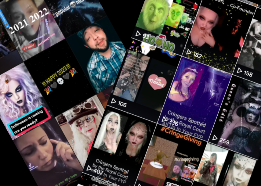 collage of the members of Cringe Coalition a TikTok family that creates online friendships of all ages.