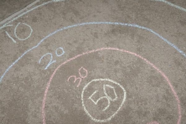 chalk circles with numbers