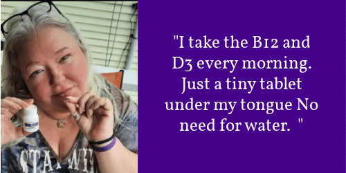 Evelyn Dortch eclecticevelyn holding a vitamin d tablet with a quote about how she takes them everyday for boosting your immunity