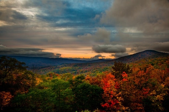 Fall foliage at sunset on the Highland Scenic Highway in West Virginia photo by Forest Wander appalachia