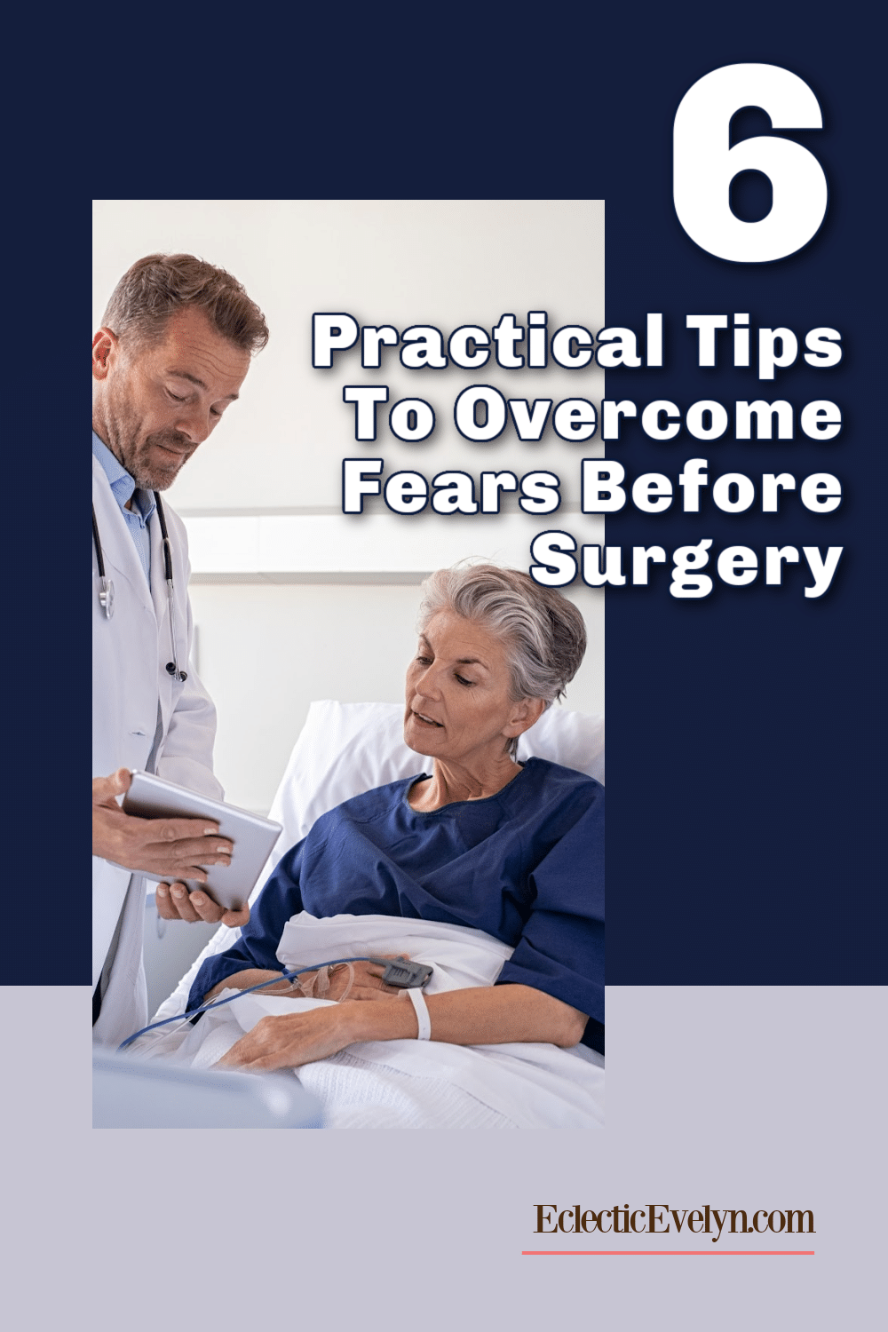 woman over 50 talking to her doctor in the hospital about fears before surgery