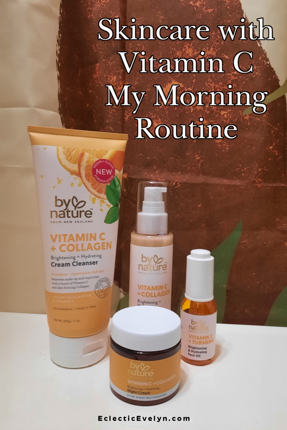 By nature vitamin c products and the words skincare with vitamin c my morning routine