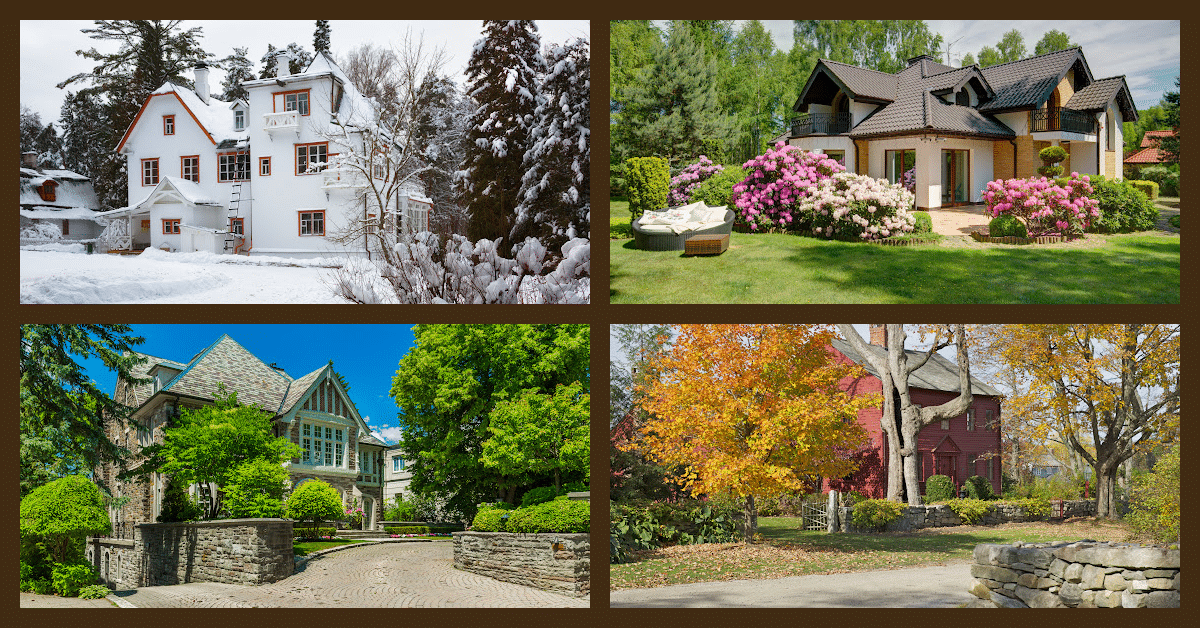 picture of 4 house one in each season