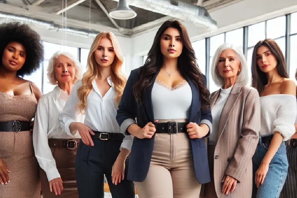 Ai generated image of professional trailblazing women of all ages and sizes
