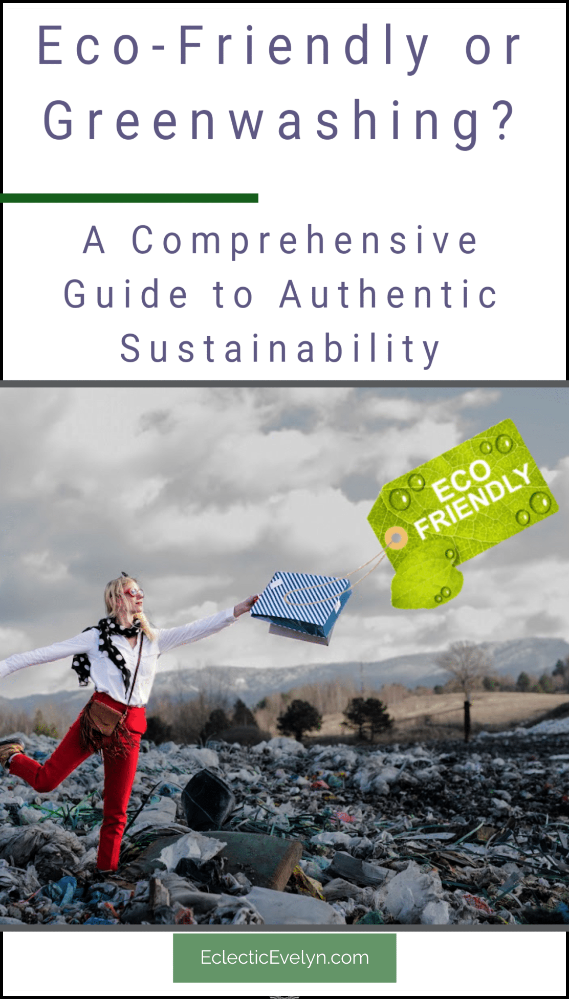 women in a trash dump with the tag eco friendly